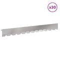 vidaXL Obrubník trávnika 30 ks 102 x 10 x 4 cm Oceľ Strieborná
