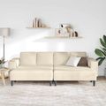 vidaXL Pohovka Krémová 250 x 188 x 76 cm Kordúrová tkanina