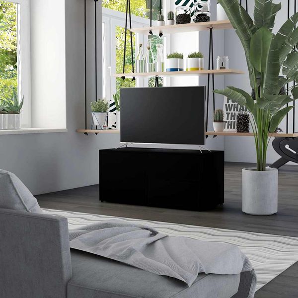 vidaXL TV skrinka, čierna 80x34x36 cm, kompozitné drevo