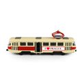 Kovová česká retro električka červená 16 cm PRAGUE - otváracie dvere