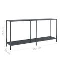 vidaXL Konzolový stolík čierny 160x35x75,5 cm tvrdené sklo