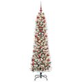 vidaXL Umelý vianočný stromček Biela 180 cm PVC, kov a plast