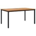 vidaXL Vonkajší stôl Prírodná a čierna 150 x 90 x 75 cm