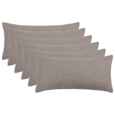 vidaXL Poťah na podložku 6 pcs HEERLEN Svetlosivá 40 x 70 cm Bouclé