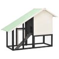 vidaXL Králikáreň sivo-biela 140x63x120 cm jedľové drevo