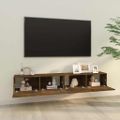 vidaXL Nástenné TV skrinky 2ks dymový dub 100x30x30cm spracované drevo