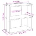 vidaXL Knižnica 3-poschodová dymový dub 60x30x80 cm kompozitné drevo