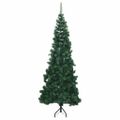 vidaXL Rohový umelý vianočný strom s 300 LED-i Zelená 180 cm PVC a kov
