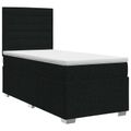 vidaXL Posteľ boxspring s matracom Čierna 90 x 200 cm Látka