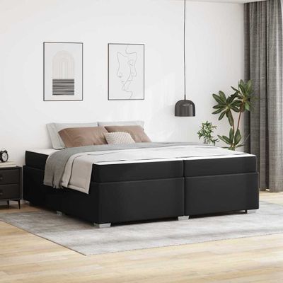 vidaXL Rám postele Čierna 200 x 200 cm látka