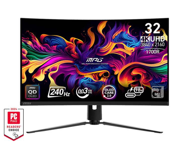 MSI MPG/321CURX/31,5''/QD-OLED/4K UHD/240Hz/0,3ms/Čierna/3R
