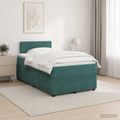 vidaXL Posteľ boxspring s matracom Tmavozelená 120 x 190 cm Zamat