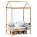 vidaXL Lavica so strieškou 117,5x70x176,5 cm borovicový masív