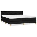 vidaXL Posteľný rám boxspring s matracom čierny 180x200 cm látka