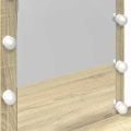 vidaXL Toaletný stolík s LED dub sonoma 100x40x130 cm