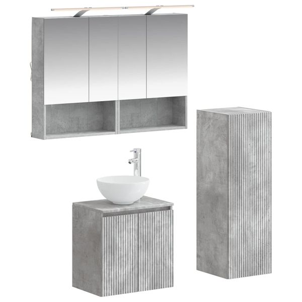 vidaXL Sada kúpeľňového nábytku 4 pcs Betónovo sivá