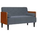 vidaXL Dvojpohovka s vankúšmi, tmavosivá, 110 cm, zamat