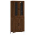 vidaXL Vysoká skrinka hnedý dub 69,5x34x180 cm spracované drevo