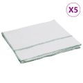 vidaXL Čistiace utierky 5 ks biele so zelenými pruhmi 50x60 cm