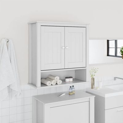 vidaXL Nástenná skrinka do kúpelne BERG biela 69,5x27x71,5 cm borovica