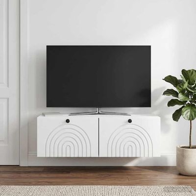 vidaXL Nástenná TV skrinka 99 x 41 x 30 cm Biela Kompozitné drevo