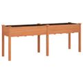vidaXL Kvetináč s vložkou hnedý 203x53x76 cm jedľový masív