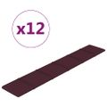 vidaXL Nástenné panely 12 ks fialové 90x15 cm látka 1,62 m²