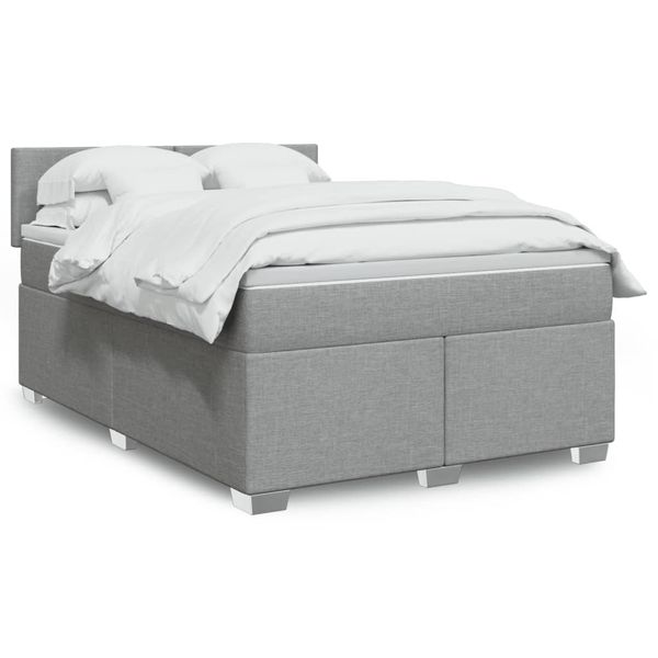 vidaXL Boxspring posteľ s matracom svetlosivá 100x200 cm látka