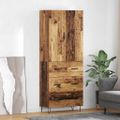 vidaXL Highboard 2 ks Staré drevo 69,5 x 34 x 180 cm Kompozitné drevo
