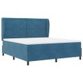 vidaXL Posteľ s pružinovým rámom Tmavomodrá 200 x 180 cm Zamat