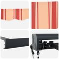 vidaXL Sklopná markíza Žltá a oranžová 350 x 250 x 165 cm Textil a kov