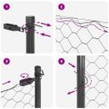 vidaXL Hexagonálny plotový základ 25 x 1,5 m PVC potiahnutá oceľ Sivá