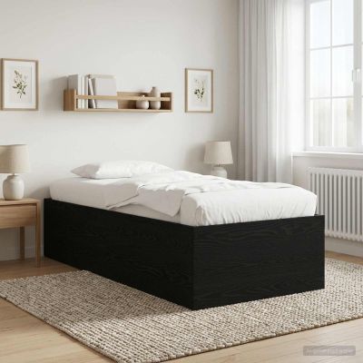 vidaXL Rám postele na podlahe Čierny dub 80 x 200 cm Kompozitné drevo