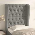 vidaXL Čelo postele so záhybmi bledosivé 83x23x118/128 cm zamat