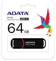 ADATA Flash disk 64GB UV150, USB 3.1 Dash Drive (R:90/W:20 MB/s) čierna