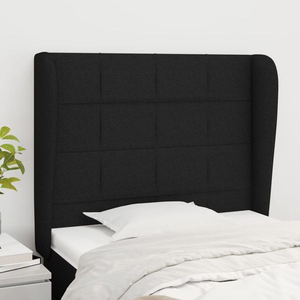 vidaXL Čelo postele so záhybmi čierne 103x23x118/128 cm látka