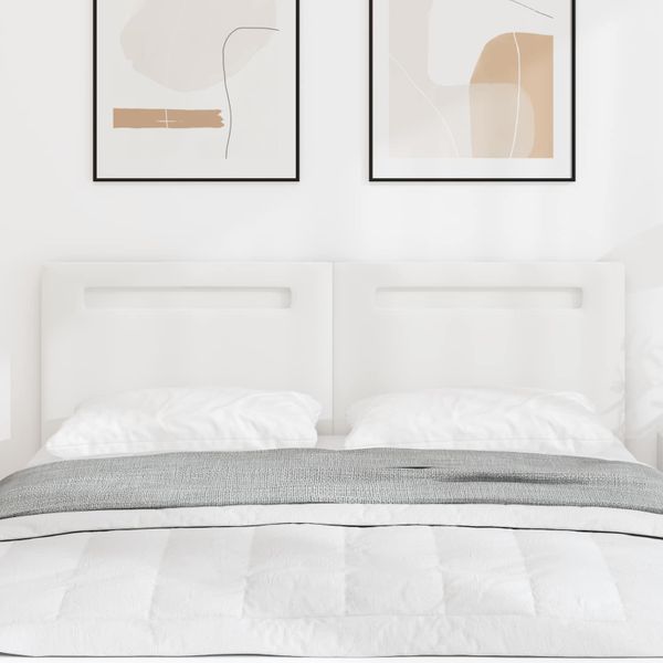 vidaXL LED hlavová doska Biela 160 cm Umelá koža