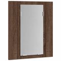 vidaXL LED zrkadlová skrinka hnedý dub 40x12x45 cm kompozitné drevo
