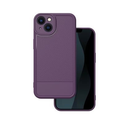 Puzdro Simple Carbon pre iPhone 13 6,1" fialové