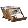 vidaXL Regál na časopisy s poličkou Staré drevo 53 x 40 x 28,5 cm