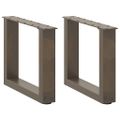 vidaXL Nohy konferenčného stolíka v tvare U, 2 ks, prírodná oceľ, 40 x (30-31) cm, oceľ