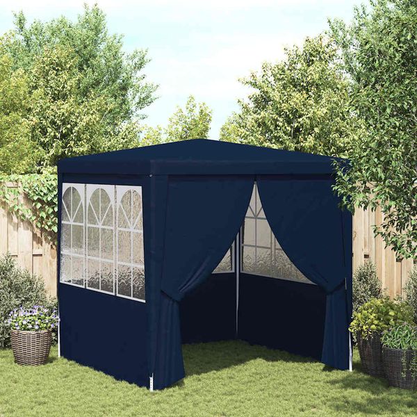 vidaXL Profesionálny párty stan+bočné steny 2,5x2,5 m, modrý 90 g/m²