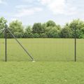 vidaXL Zváraný drôtový plot s hrotmi 10 x 1 m Oceľ s PVC povrchom Sivá