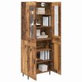vidaXL Highboard 2 ks Staré drevo 69,5 x 34 x 180 cm Kompozitné drevo