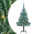vidaXL Umelý vianočný stromček, snehom obalený, s LED svetlom 120 cm