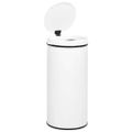vidaXL Automatický odpadkový kôš, senzor 80 l, uhlíková oceľ, biely