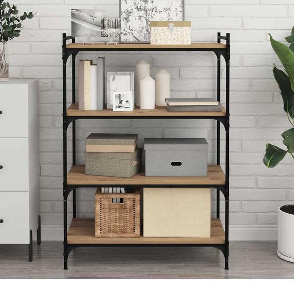 vidaXL Polica na knihy 4 pcs Hnedá 80 x 40 x 1,5 cm Kompozitné drevo