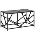 vidaXL Konferenčný stolík čierna sklenená doska 78,5x40x41 cm oceľ