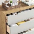 vidaXL Skrinka so zásuvkami OTTA, hnedo biela 76,5x39,5x90cm, borovica
