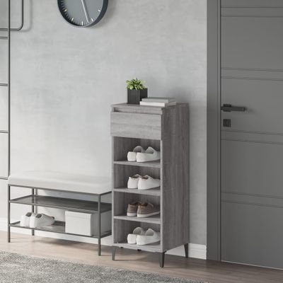 vidaXL Regál na topánky sivý sonoma 40x36x105 cm, kompozitné drevo